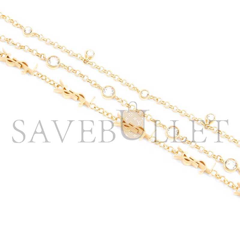 YSL CASSANDRE EMBELLISHED CHAIN BRACELET 859244